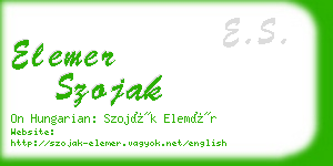 elemer szojak business card